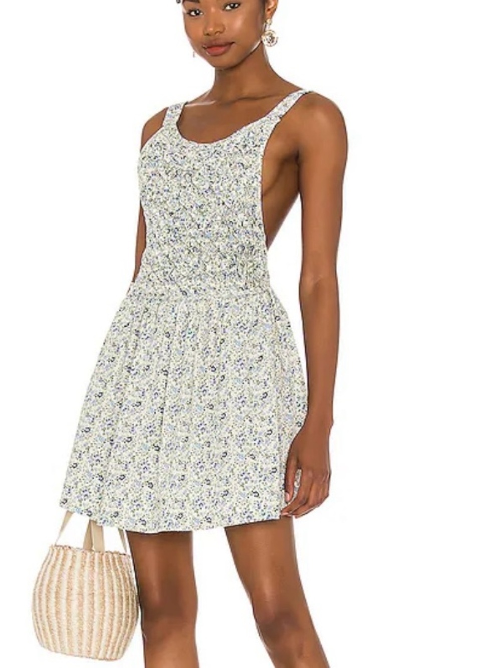 Free People Smocked Floral Petunia Sundress in Tea combo